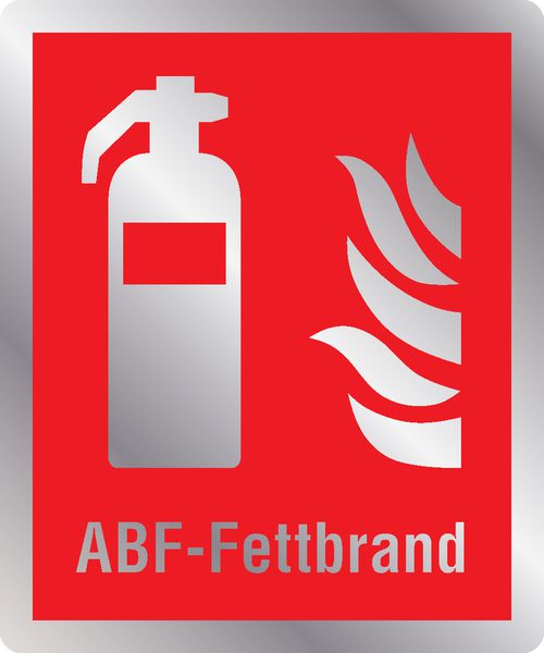 Feuerlöscher ABF-Fettbrand - Brandschutzschilder mit Symbol und Text, EN ISO 7010