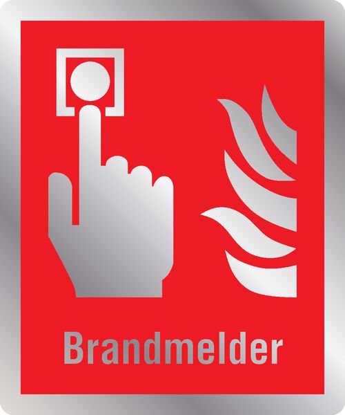 Brandmelder - Brandschutzschilder mit Symbol und Text, EN ISO 7010