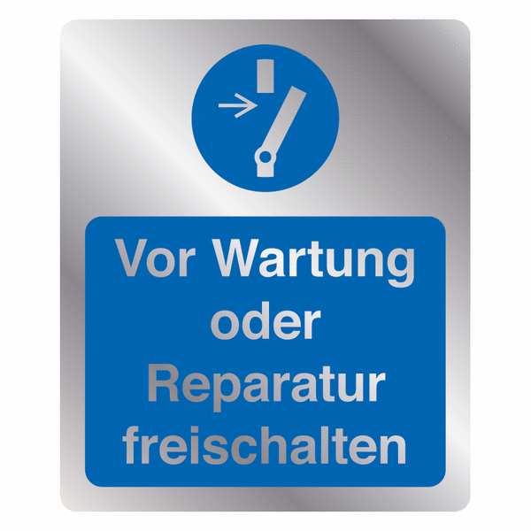 Kombi-Gebotszeichen-Schilder "Vor Wartung oder Reparatur freischalten", EN ISO 7010