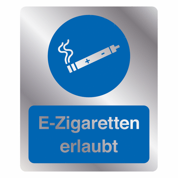 Kombi-Gebotszeichen-Schilder "E-Zigaretten erlaubt", praxiserprobt