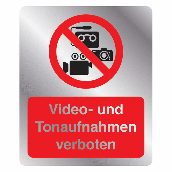 Kombi-Verbotszeichen-Schilder "Video- und Tonaufnahmen verboten", praxiserprobt