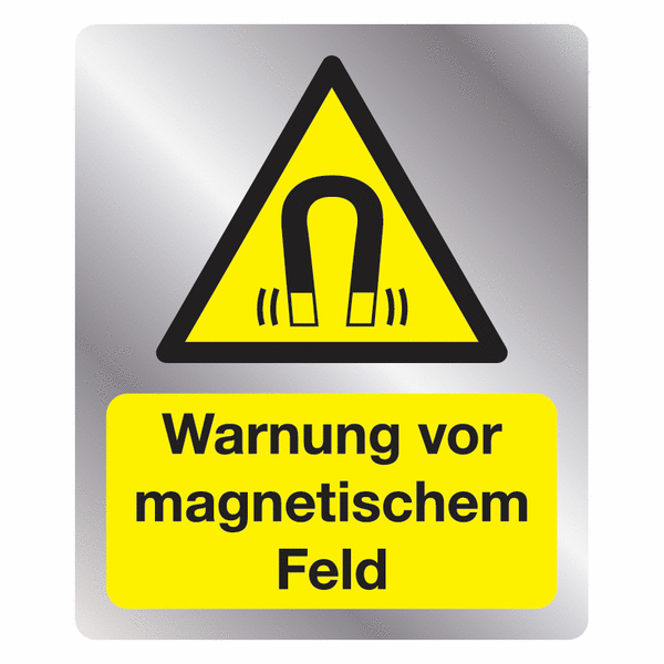 Kombi-Warnzeichen-Schilder "Warnung vor magnetischem Feld", EN ISO 7010