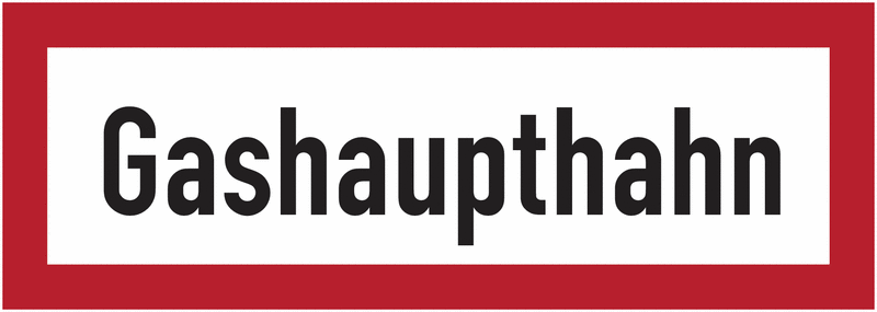 Gashaupthahn - Brandschutzschilder für Österreich, ÖNORM F2030