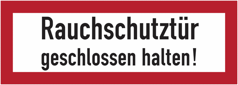 Rauchschutztür geschlossen halten! - Brandschutzschilder für Österreich, ÖNORM F2030