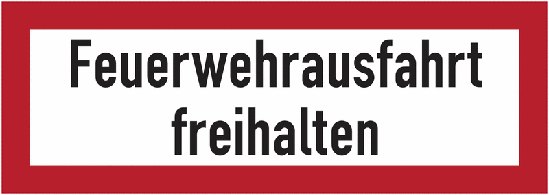 Feuerwehrausfahrt freihalten - Brandschutzschilder für Österreich, ÖNORM F2030