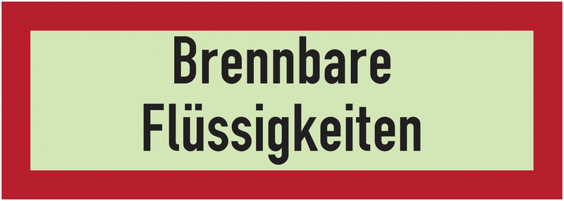 Brennbare Flüssigkeiten - Brandschutzschilder für Österreich, ÖNORM F2030