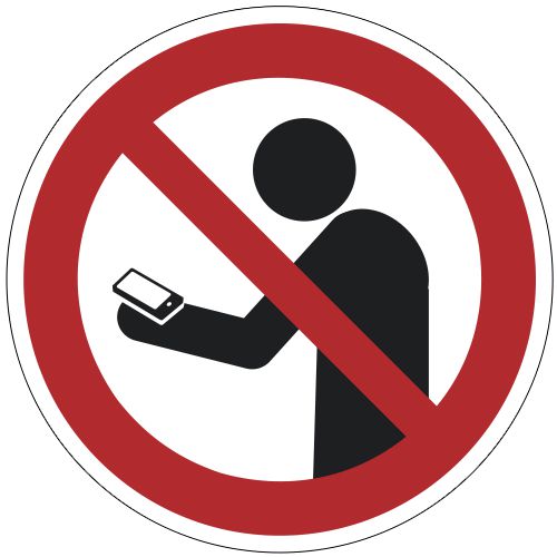 Verbotszeichen "Smartphone benutzen beim Gehen verboten", praxiserprobt