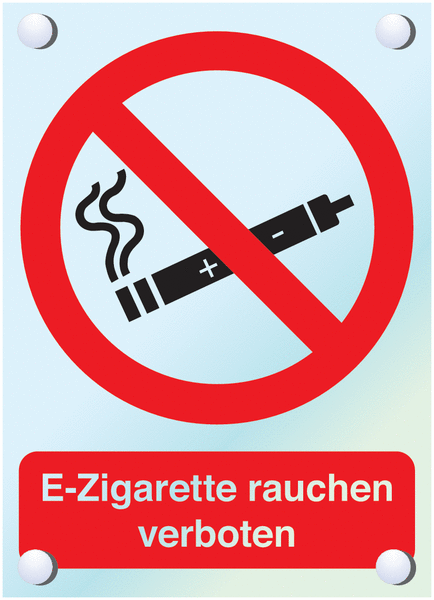 Kombi-Verbotszeichen-Schilder "E-Zigarette rauchen verboten", praxiserprobt