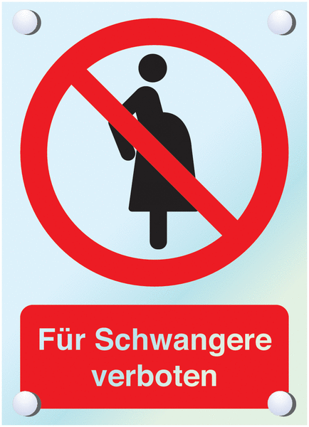 Kombi-Verbotszeichen-Schilder "Für Schwangere verboten" nach EN ISO 7010