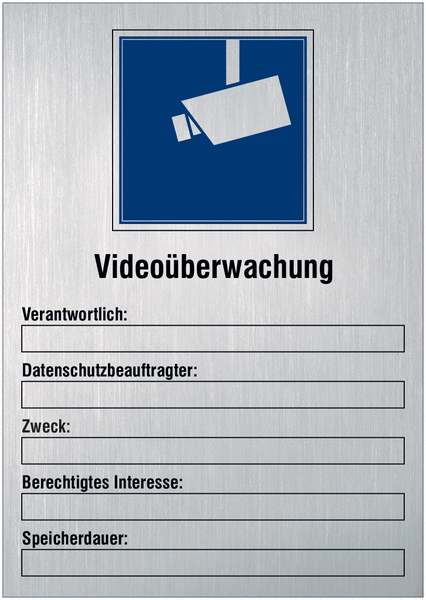 Video-Hinweisschilder mit Symbol und Text "Videoüberwachung"
