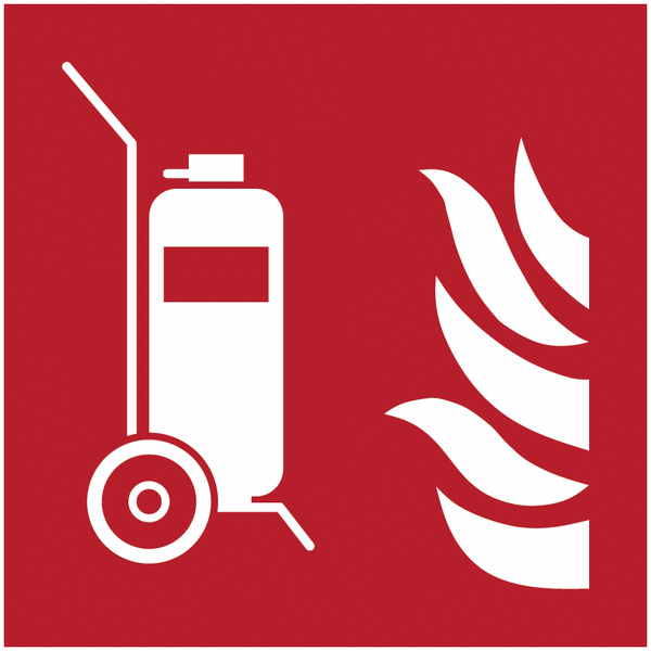 Brandschutzzeichen-Bodenmarkierung "Fahrbarer Feuerlöscher"