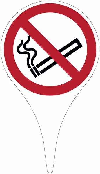 Rauchen verboten - Erdspieß mit Verbotszeichen nach EN ISO 7010
