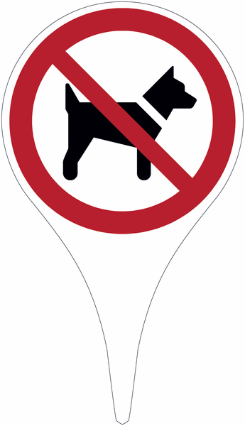 Mitführen von Hunden verboten - Erdspieß mit Verbotszeichen nach EN ISO 7010