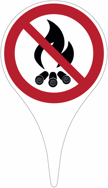 Lagerfeuer verboten - Erdspieß mit Verbotszeichen praxiserprobt