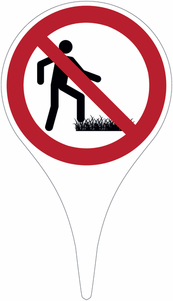 Rasen betreten verboten - Erdspieß mit Verbotszeichen praxiserprobt