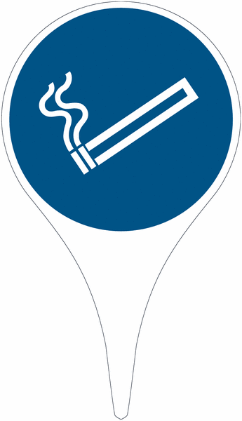 Rauchen erlaubt - Erdspieß mit Gebotszeichen nach EN ISO 7010
