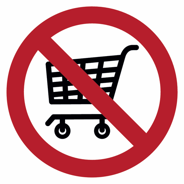 Einkaufswagen mitnehmen verboten - Glas-Fix Verbotsschilder, praxiserprobt