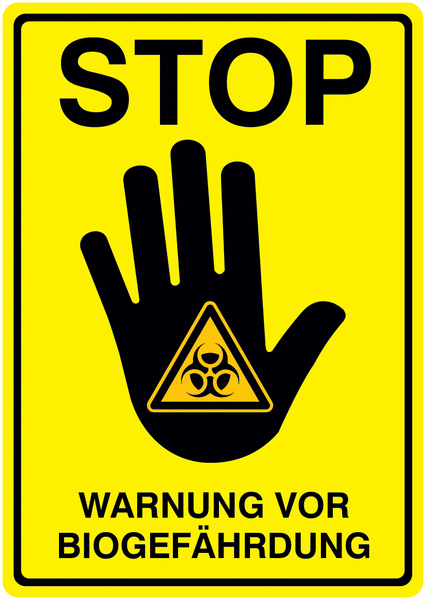 Warnung vor Biogefährdung - RE-Move STOP-Kombischilder, Symbol nach EN ISO 7010
