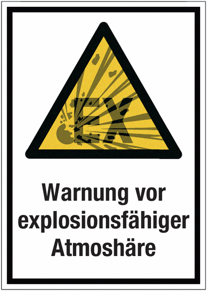 Warnung vor explosionsfähiger Atmosphäre - SETON MOTION® Kombi-Warnschilder mit Lentikular-Effekt