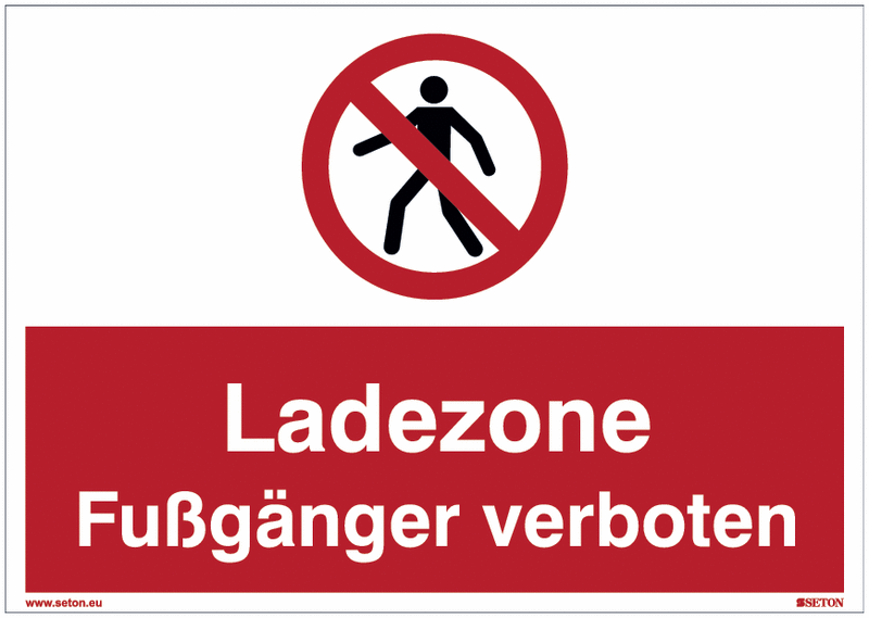 Antirutsch-Bodenmarkierung "Ladezone Fußgänger verboten"