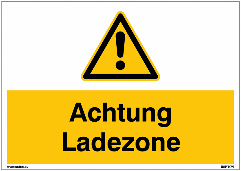 Warnschilder "Achtung Ladezone" Symbol nach EN ISO 7010
