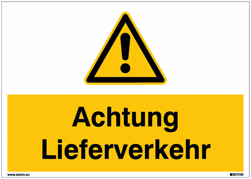 Warnschilder "Achtung Lieferverkehr" Symbol nach EN ISO 7010