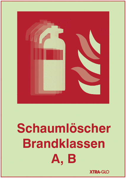 Schaumlöscher Brandklasse A,B - SETON MOTION® Kombi-Brandschutzschild mit Lentikular-Effekt, Symbol in Anlehnung an EN ISO 7010