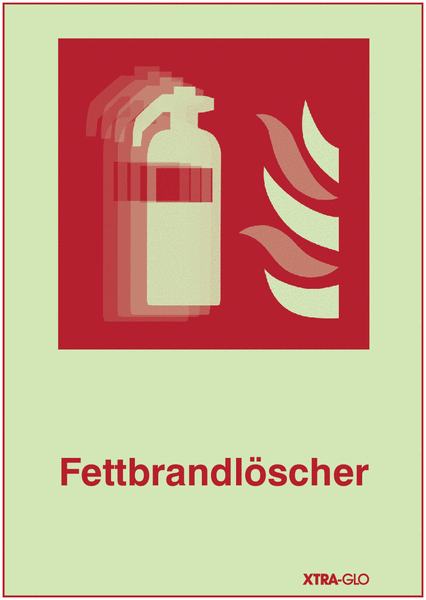 Fettbrandlöscher - SETON MOTION® Kombi-Brandschutzschild mit Lentikular-Effekt, Symbol in Anlehnung an EN ISO 7010
