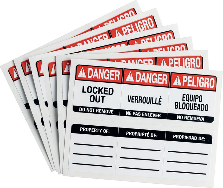 Etiketten für SafeKey-Vorhängeschlösser