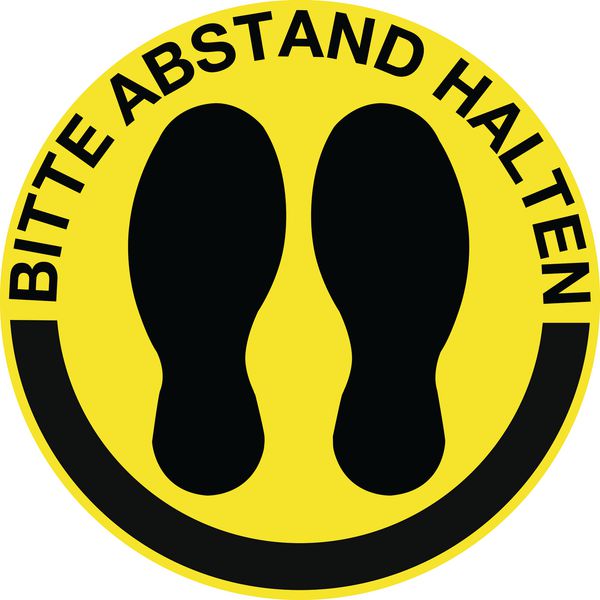 Antirutsch-Bodenmarkierung "BITTE ABSTAND HALTEN"