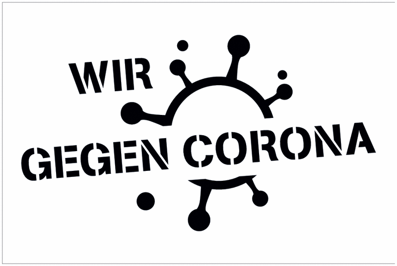 Wir gegen Corona - Markierschablone "Corona-Virus"