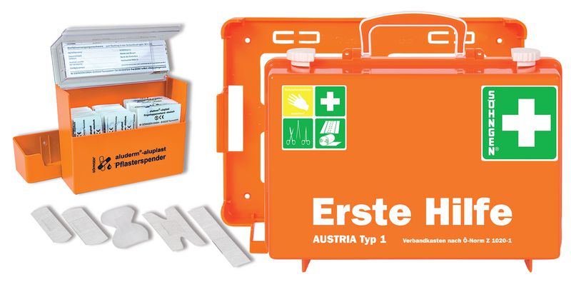 SÖHNGEN Erste-Hilfe-Koffer mit Pflasterspender, ÖNORM Z1020 Typ 1