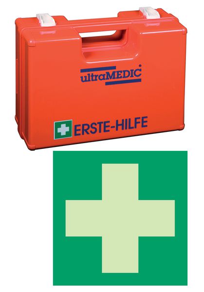 Erste-Hilfe-Koffer Basic Set mit Schild, ÖNORM Z1020 Typ 1