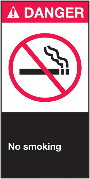 DANGER No smoking - Sicherheitskennzeichnung, ANSI.Z 535