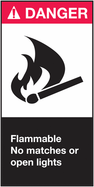 DANGER Flammable - Sicherheitskennzeichnung, ANSI.Z 535