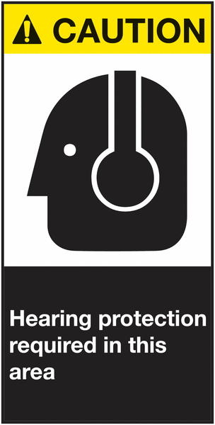 CAUTION Hearing Protection - Sicherheitskennzeichnung, ANSI.Z 535