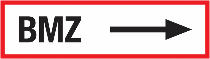 Brandschutzschilder "BMZ Pfeil rechts"