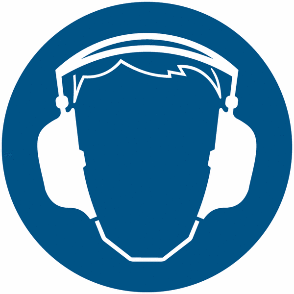 Symbol-Gebotsschilder "Gehörschutz benutzen"