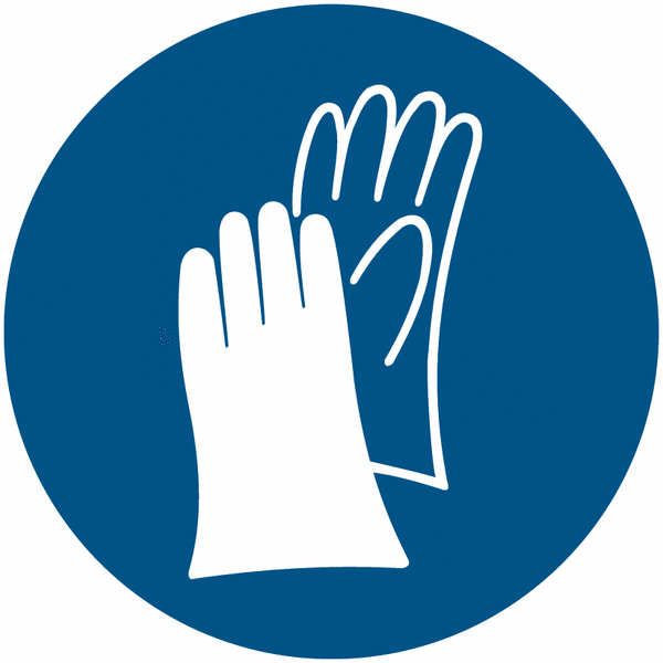 Symbol-Gebotsschilder "Schutzhandschuhe benutzen"