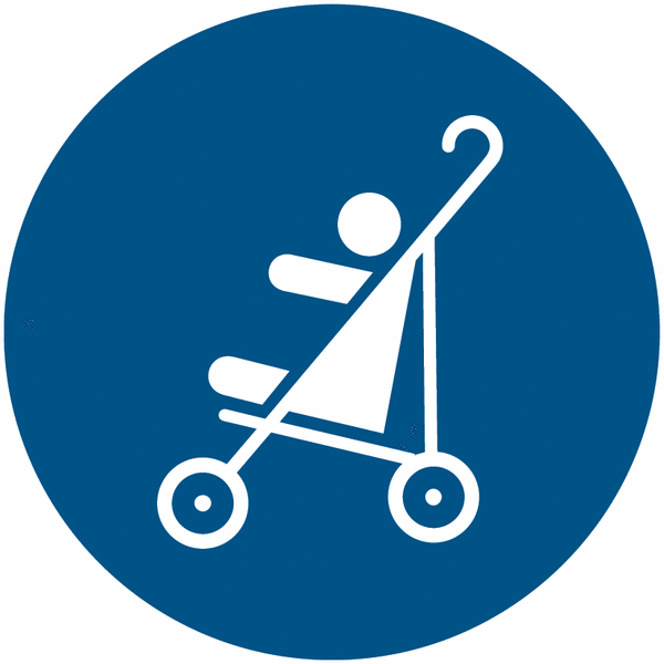 Symbol-Gebotsschilder "Kinderwagen erlaubt", praxiserprobt