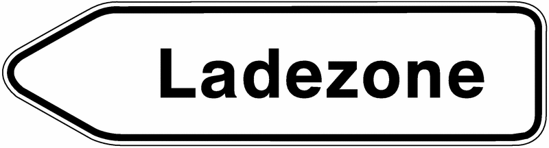 Wegweiser-Schilder "Ladezone"