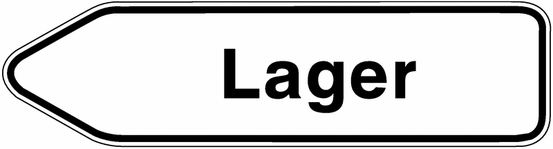 Wegweiser-Schilder "Lager"