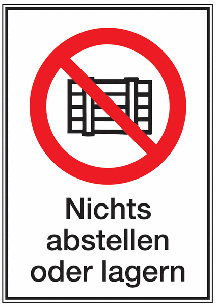 Kombi-Verbotsschilder "Nichts abstellen oder lagern"