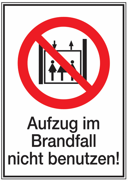 Kombi-Verbotsschilder "Aufzug im Brandfall nicht benutzen"