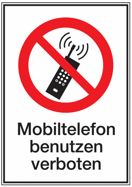 Kombi-Verbotsschilder "Mobiltelefon benutzen verboten"