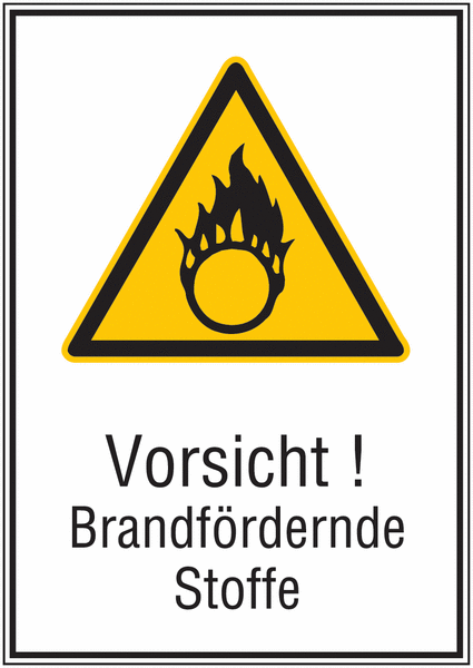 Vorsicht! Brandfördernde Stoffe - STANDARD Kombischilder, ÖNORM Z1000
