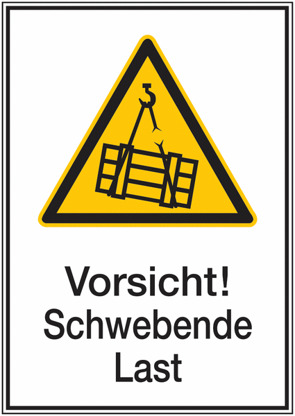 Kombi-Warnschilder "Vorsicht! Schwebende Last"