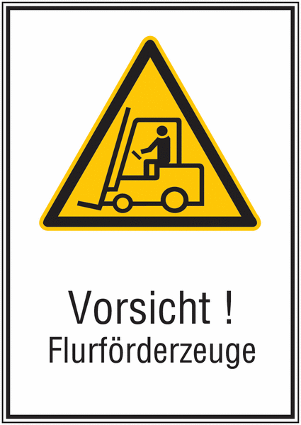 Kombi-Warnschilder "Vorsicht! Flurförderzeuge"