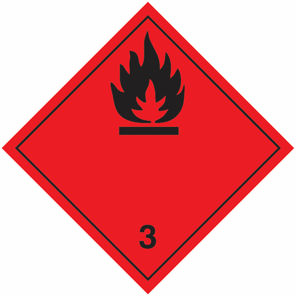 Entzündbare flüssige Stoffe 3 - Kennzeichnung für den Transport gefährlicher Güter, GGBefG, ADR, ADN, IATA
