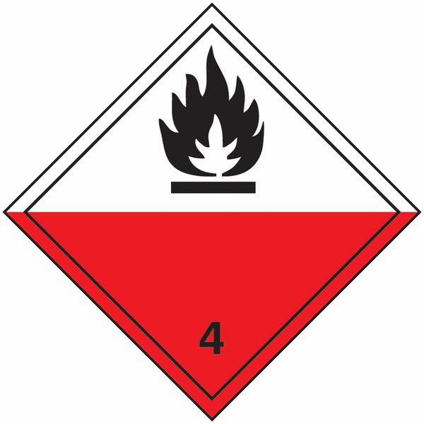 Selbstentzündliche Stoffe 4.2 - Kennzeichnung für den Transport gefährlicher Güter, GGBefG, ADR, ADN, IATA